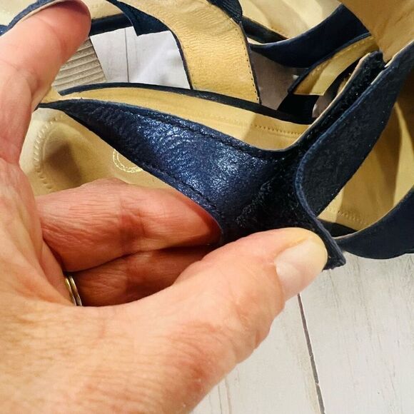 Gabor Bluette Mississippi Midnight Blue Leather Sandals - Picture 2 of 8